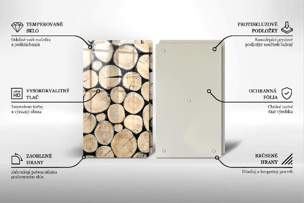 Herdabdeckung Baumstämme aus Holz