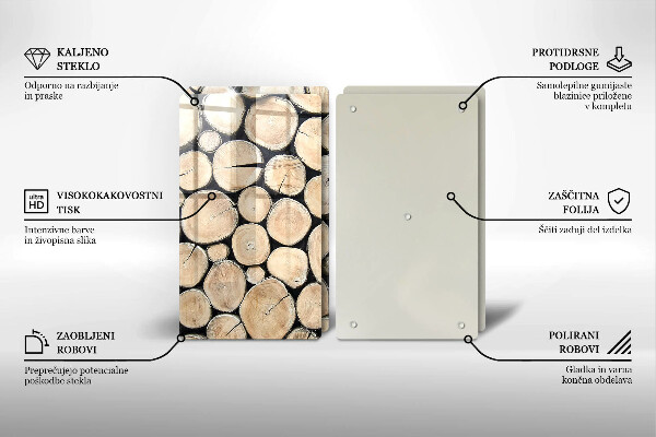 Herdabdeckung Baumstämme aus Holz