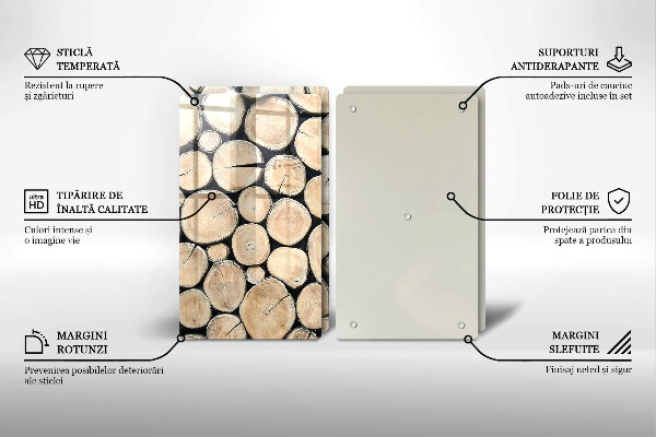 Herdabdeckung Baumstämme aus Holz