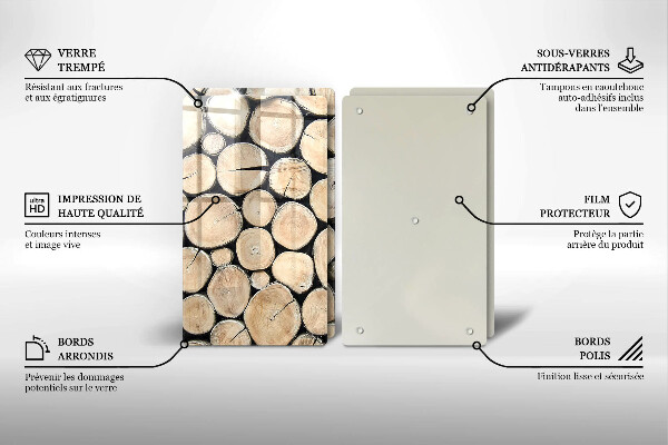 Herdabdeckung Baumstämme aus Holz