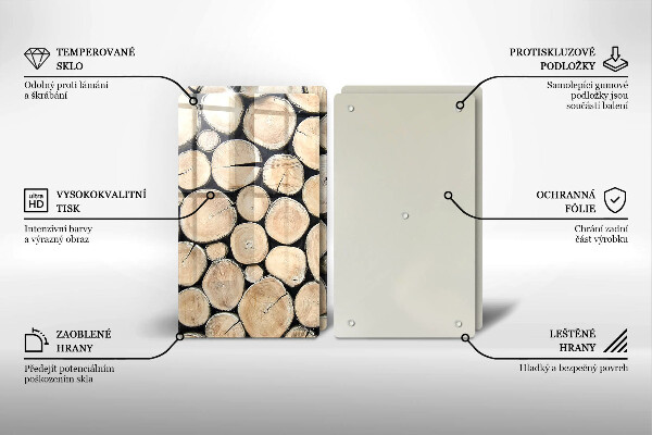 Herdabdeckung Baumstämme aus Holz