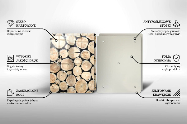 Herdabdeckung Baumstämme aus Holz