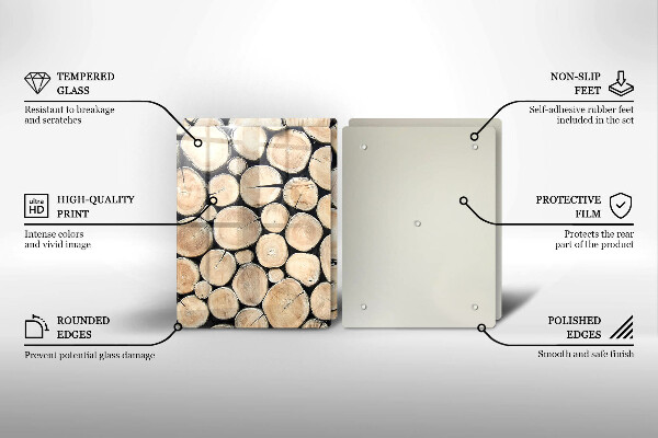 Herdabdeckung Baumstämme aus Holz