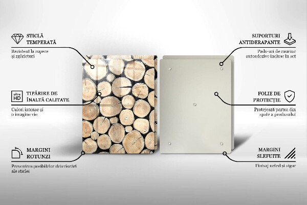 Herdabdeckung Baumstämme aus Holz