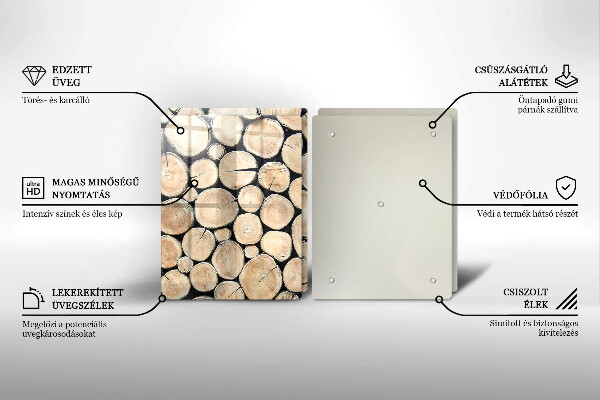 Herdabdeckung Baumstämme aus Holz