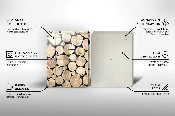 Herdabdeckung Baumstämme aus Holz