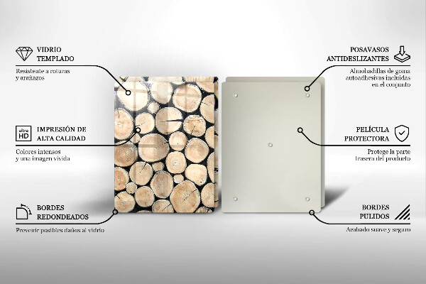 Herdabdeckung Baumstämme aus Holz