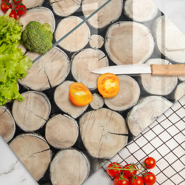 Herdabdeckung Baumstämme aus Holz