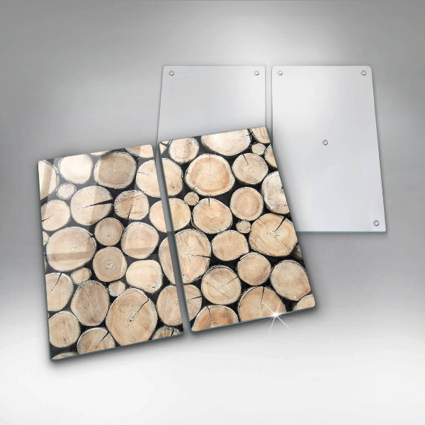 Herdabdeckung Baumstämme aus Holz