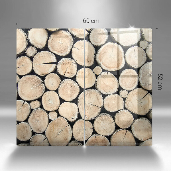 Herdabdeckung Baumstämme aus Holz
