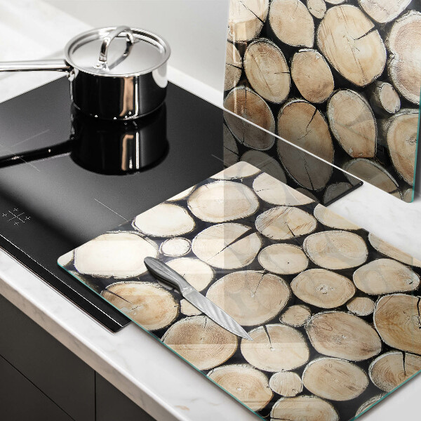 Herdabdeckung Baumstämme aus Holz