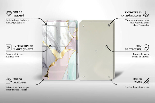 Herdabdeckung Pastellmarmor