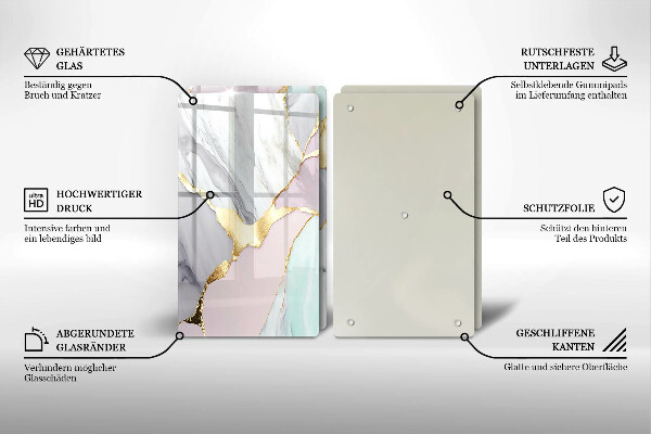 Herdabdeckung Pastellmarmor