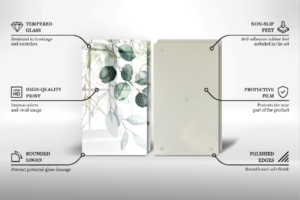 Herdabdeckung Bemalte Pflanzen