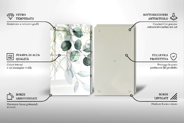 Herdabdeckung Bemalte Pflanzen