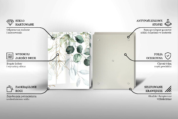 Herdabdeckung Bemalte Pflanzen