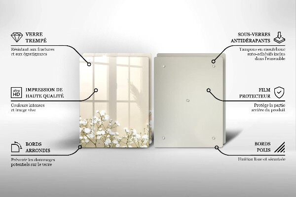 Herdabdeckung Gips-Boho-Blumen