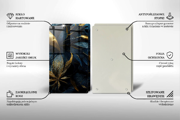 Herdabdeckung Dekorative Blätter mit Gold