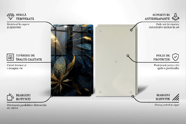 Herdabdeckung Dekorative Blätter mit Gold