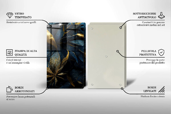 Herdabdeckung Dekorative Blätter mit Gold