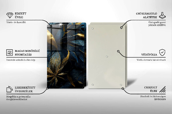 Herdabdeckung Dekorative Blätter mit Gold