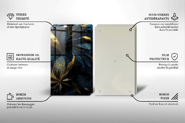 Herdabdeckung Dekorative Blätter mit Gold