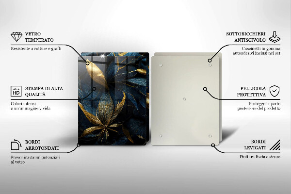 Herdabdeckung Dekorative Blätter mit Gold