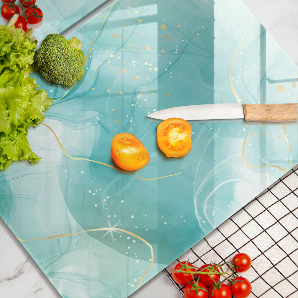 Herdabdeckung Blaue und goldene Abstraktion