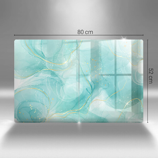 Herdabdeckung Blaue und goldene Abstraktion