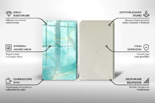 Herdabdeckung Blaue und goldene Abstraktion