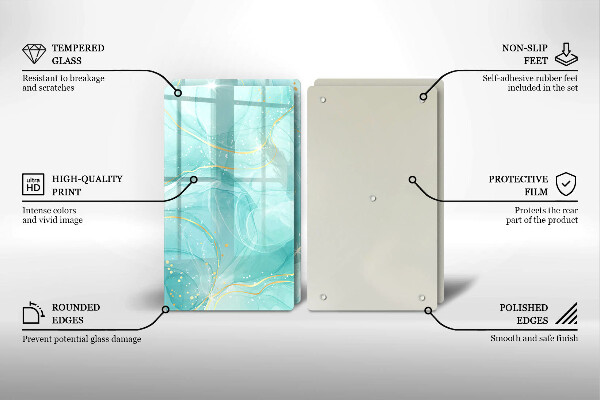 Herdabdeckung Blaue und goldene Abstraktion