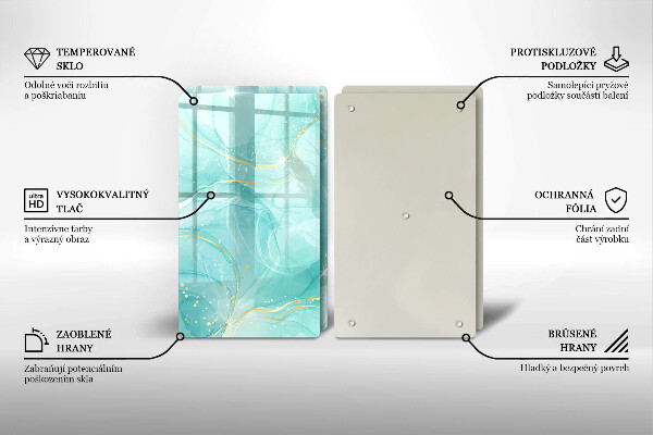 Herdabdeckung Blaue und goldene Abstraktion