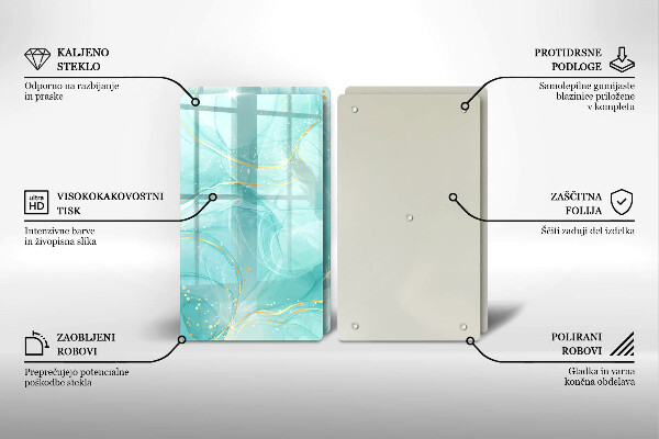 Herdabdeckung Blaue und goldene Abstraktion