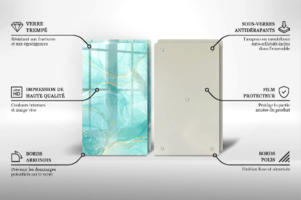 Herdabdeckung Blaue und goldene Abstraktion