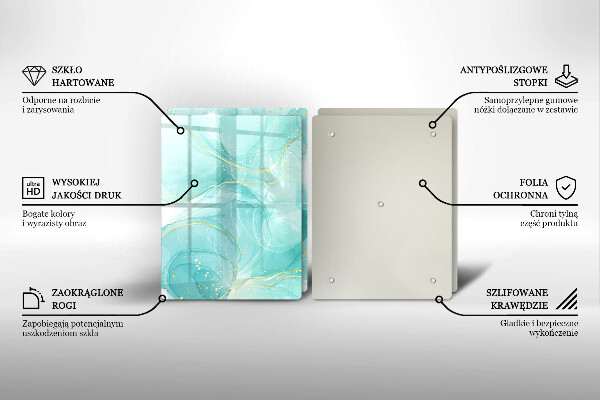 Herdabdeckung Blaue und goldene Abstraktion