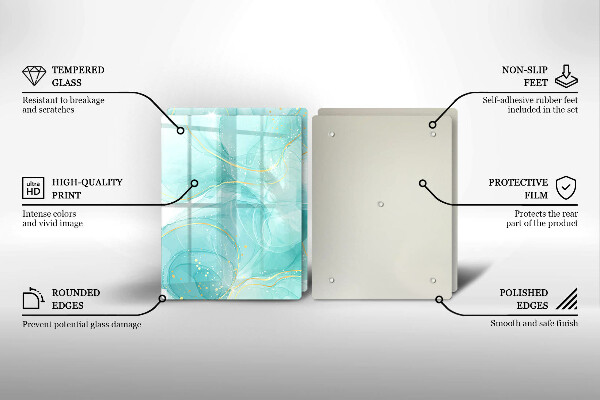 Herdabdeckung Blaue und goldene Abstraktion