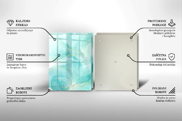 Herdabdeckung Blaue und goldene Abstraktion