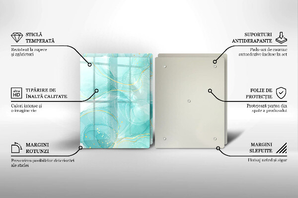 Herdabdeckung Blaue und goldene Abstraktion