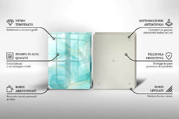 Herdabdeckung Blaue und goldene Abstraktion