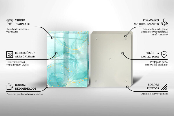 Herdabdeckung Blaue und goldene Abstraktion