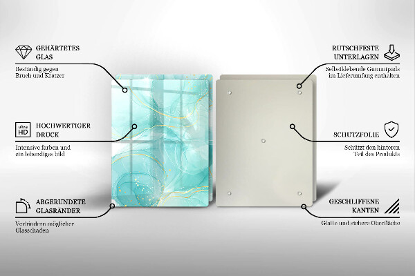 Herdabdeckung Blaue und goldene Abstraktion