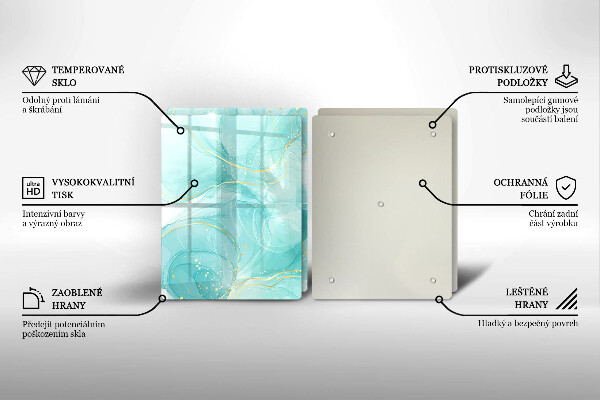 Herdabdeckung Blaue und goldene Abstraktion