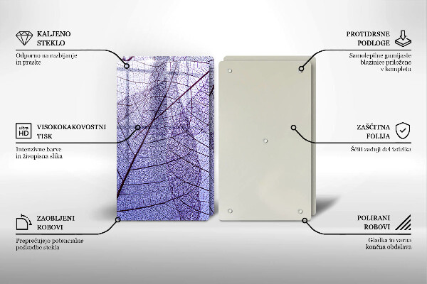 Herdabdeckung Blätter mit Adern