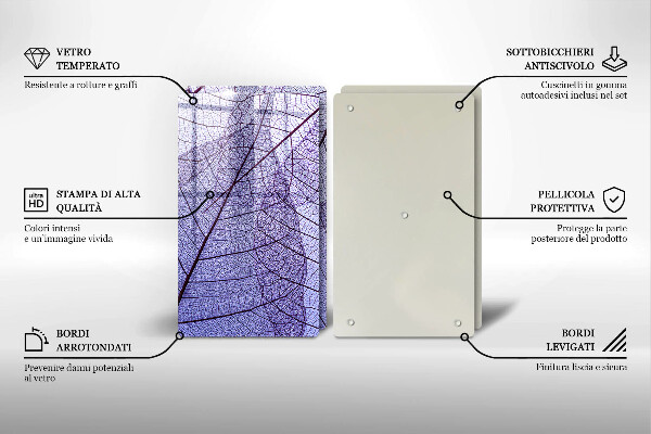 Herdabdeckung Blätter mit Adern