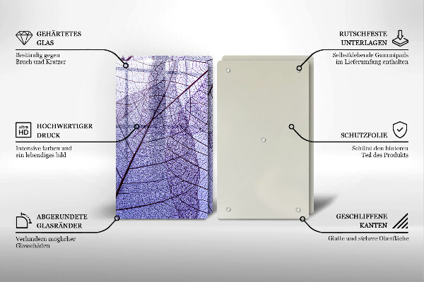 Herdabdeckung Blätter mit Adern