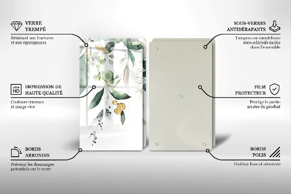 Herdabdeckung Aquarellblätter