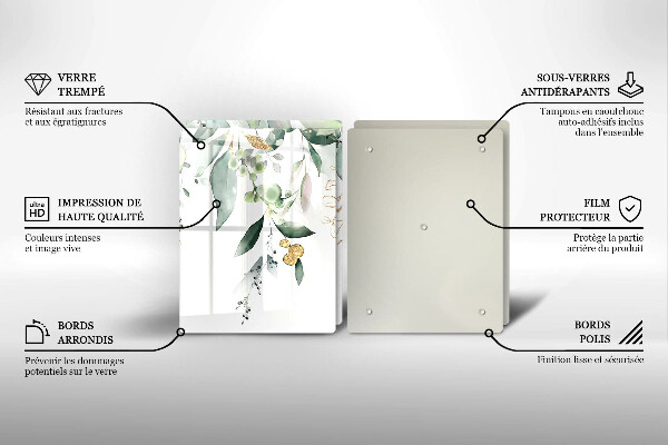 Herdabdeckung Aquarellblätter