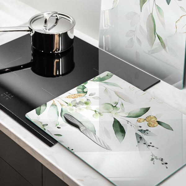 Herdabdeckung Aquarellblätter