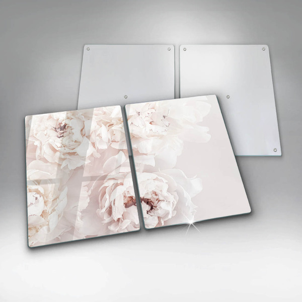 Herdabdeckung Pastellfarbene Pfingstrosen