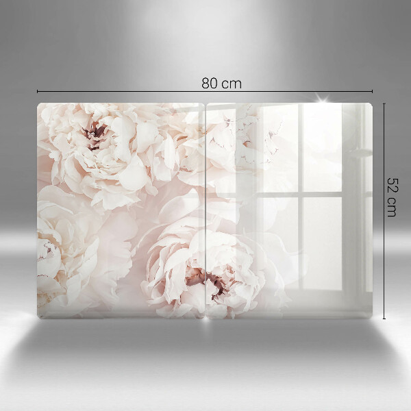 Herdabdeckung Pastellfarbene Pfingstrosen